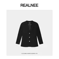 REALNEE【夜色暗涌】莱赛尔 百搭简约小众轻奢西装外套06050