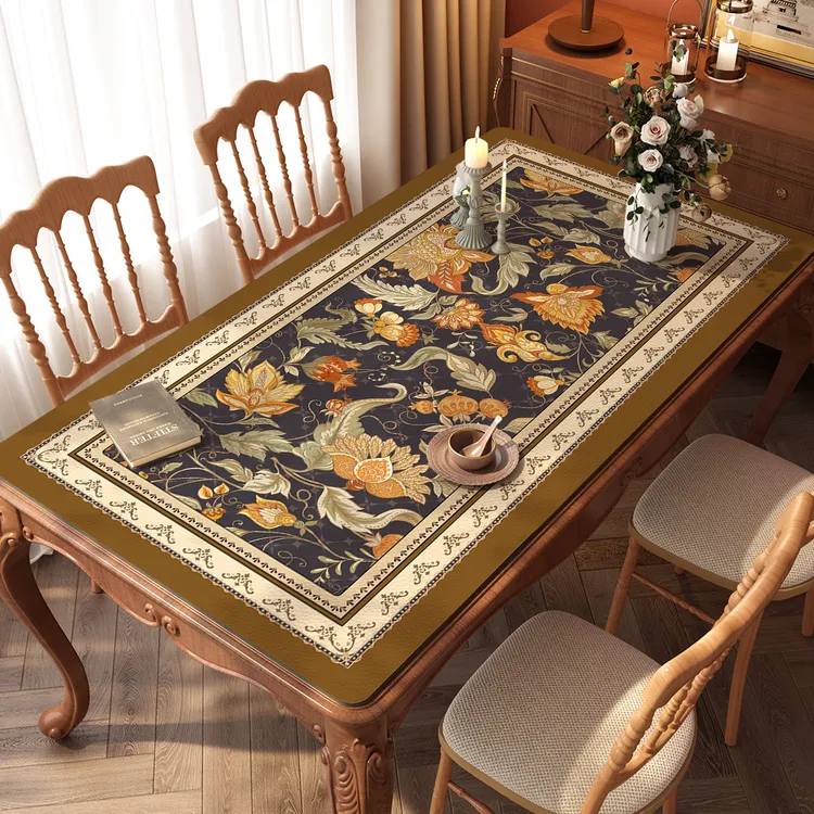 美式餐桌垫防水防油桌布轻奢高级感茶几垫皮革桌面防脏台面保护垫