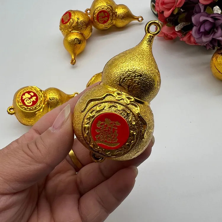 批发金色塑料葫芦配件中秋折塔装饰葫芦配饰喜庆节庆