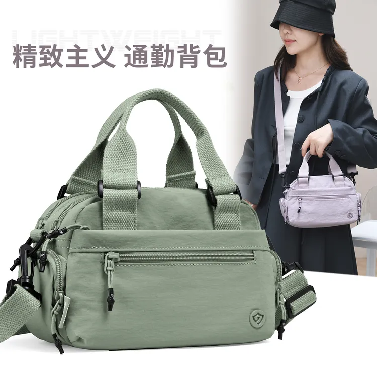 轻便手拎包女式单肩斜挎包多层大容量尼龙帆布小包百搭通勤妈妈包