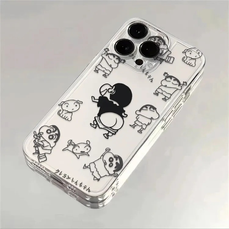 蜡笔小新适用苹果16手机壳15promax软壳14pro透明13pro12防摔7/8