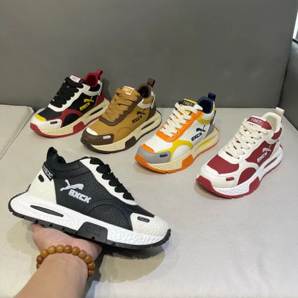 秋冬新款男士低帮厚底轻便时尚百搭潮流休闲运动鞋