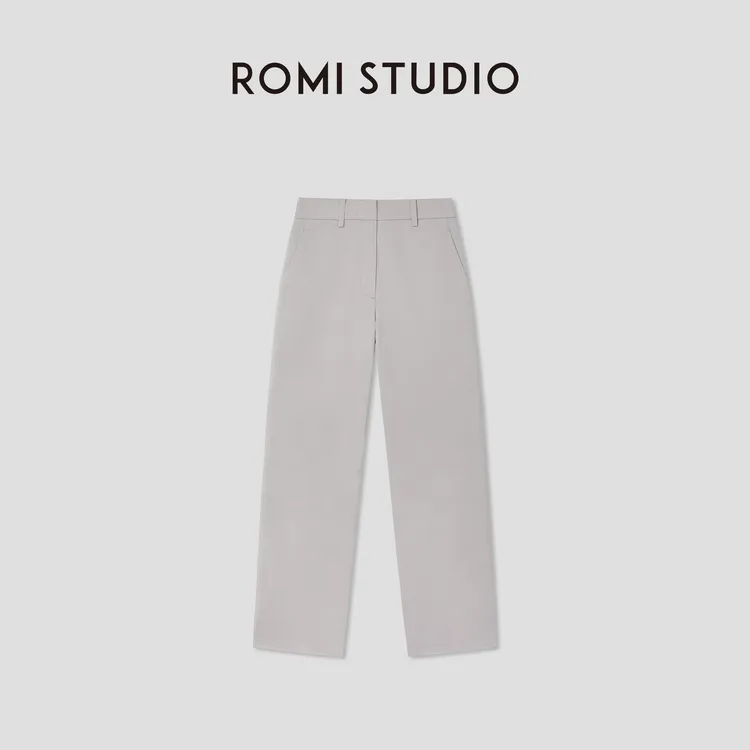 ROMI STUDIO“简约优雅”棉质微弹九分通勤百搭休闲裤 RW24WXH1338