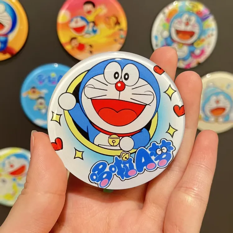 【直播拆】哆啦A梦吧唧冰箱贴水晶滴胶DIY手绘亚克力周边徽章