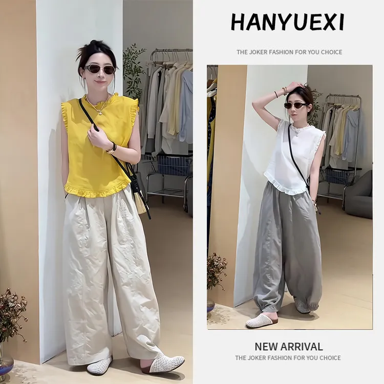 夏季一整套女装2025年新款韩版气质休闲减龄无袖上衣休闲裤两件套