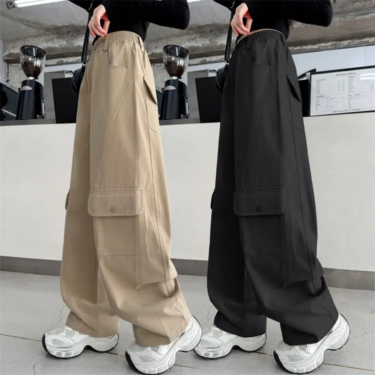 女童工装裤春秋款2025新款时髦女孩儿童阔腿裤女大童秋季洋气裤子