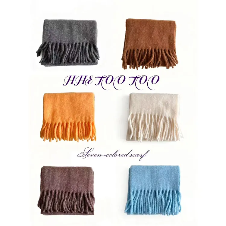 【卢媛媛专属】HHE TOO TOO自然日韩女保暖纯色可爱厚款围巾围脖 