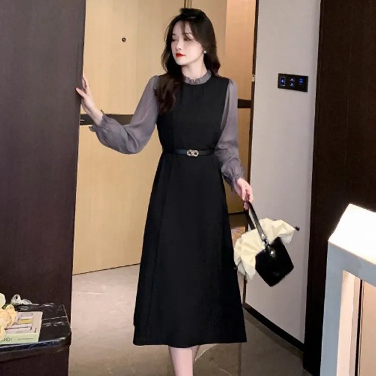 2025年新款连衣裙女法式内搭温柔年会富家小千金气质时尚长裙7532