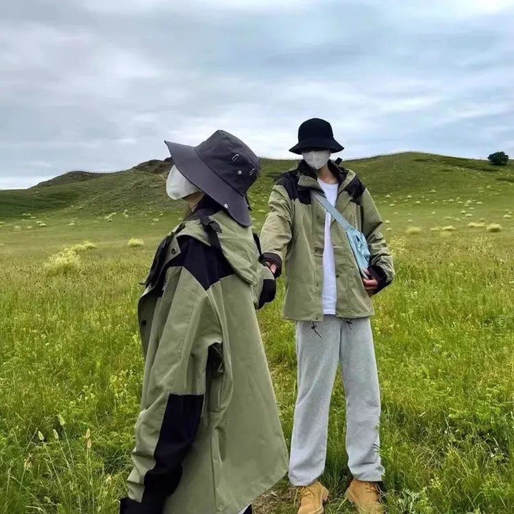 【GT】THE北北家芯片美版1990冲锋衣TNF情侣刺绣防风防水三合一外套