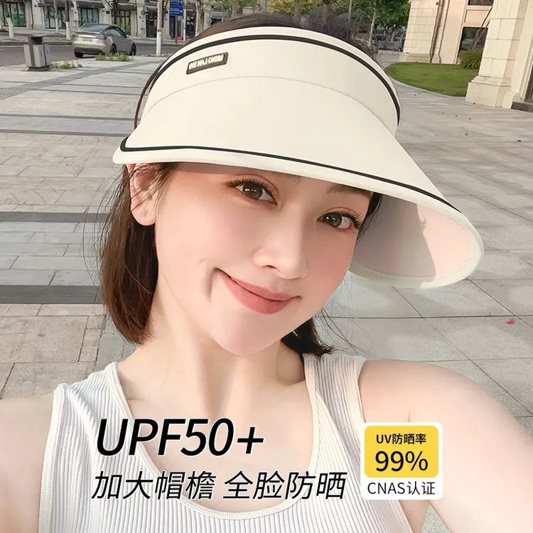 夏季防晒帽空顶遮阳帽防紫外线户外骑车遮全脸2025新款太阳帽子