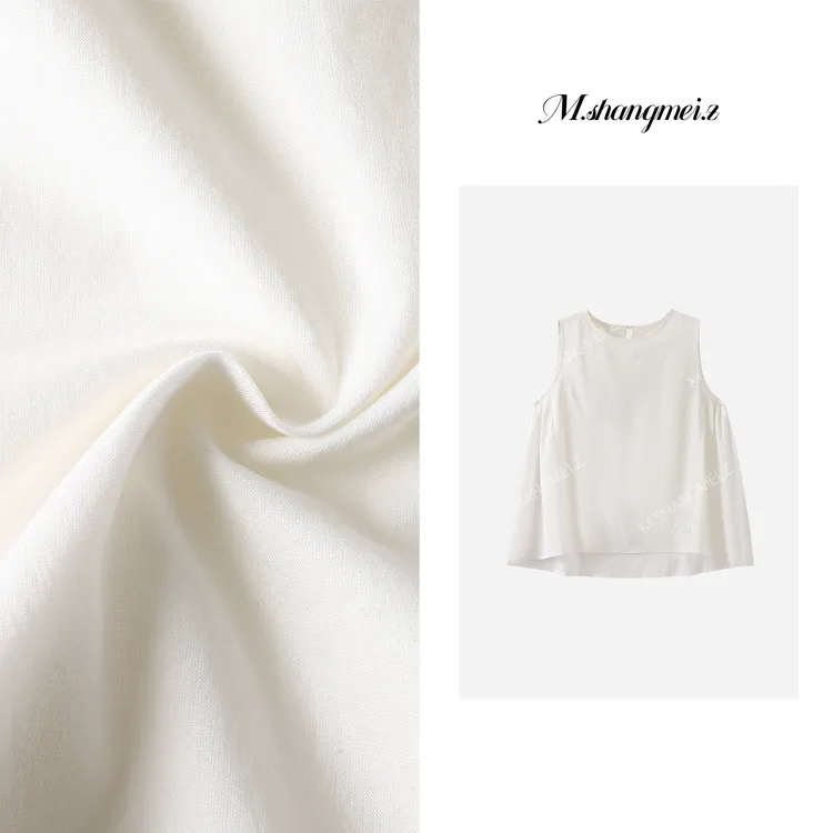 M.SHANGMEI.Z/沐熙【云纱】美大哥日常休闲下摆绣花背心X0773786
