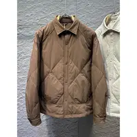 5508时尚百搭纯色羽绒服休闲夹克保暖外套菱格