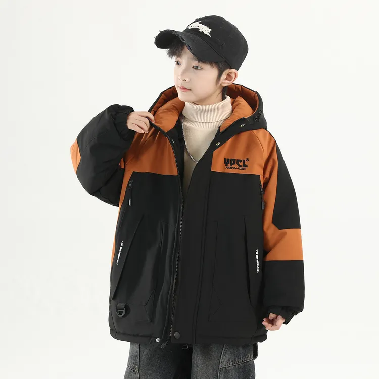 男童秋冬款外套加绒加厚2025新款大童冬装儿童派克服冬季洋气棉衣