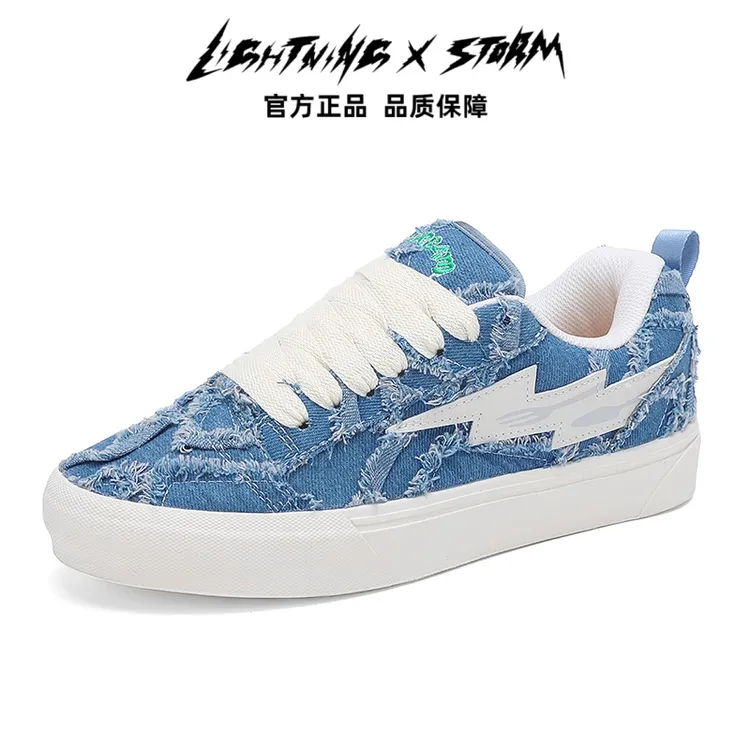 Lightningxstorm情侣潮流国潮运动增高美式厚底鞋板鞋