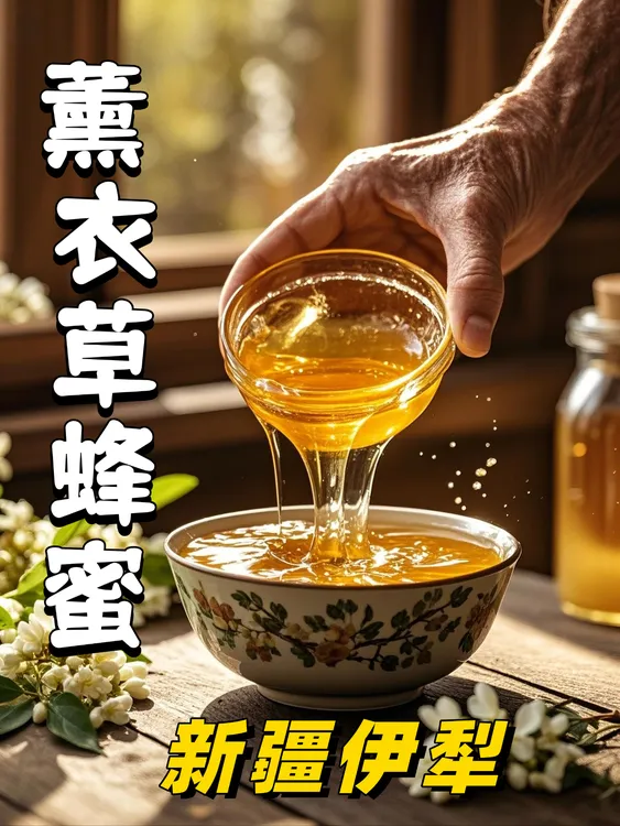 【正宗蜂蜜】蜜新疆伊犁薰衣草蜂蜜黑蜂山花纯正天然农家2斤无添加