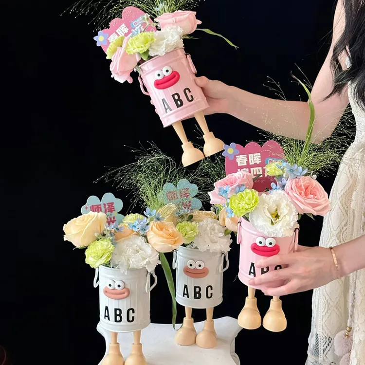 新品 小丑怪·花桶萌趣卡通鲜花花束DIY包装插花桶插花桶批发