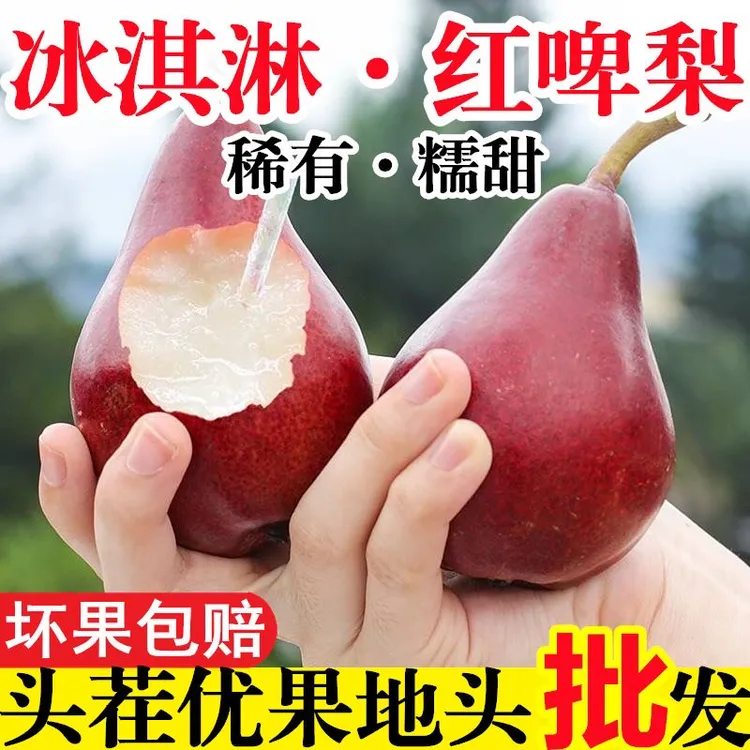 【正宗】冰淇淋红啤梨软糯香甜果肉细腻无渣核小不甜坏果包赔
