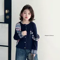 女童秋款针织开衫2025春秋新款儿童洋气韩版休闲针织外套Q13875