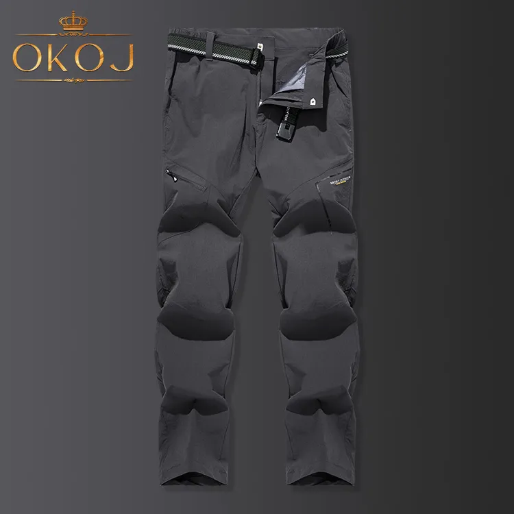 OKOJ速干裤长裤男女款多口袋工装裤大码弹力秋季新款户外登山裤子