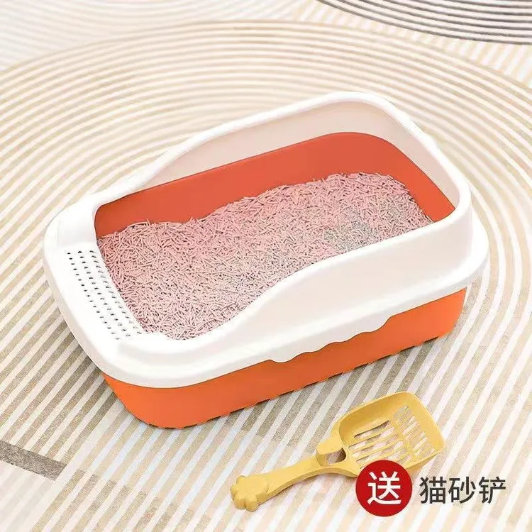 猫砂盆小号幼猫小猫屎盆猫沙盆半封闭式防外溅猫咪厕所超大猫咪窝