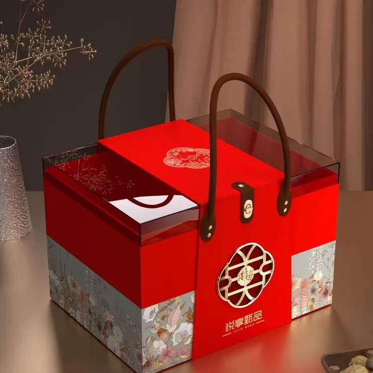 2025春节礼盒高档年货盒手提礼品包装新年熟食腊肉干果坚果空礼盒