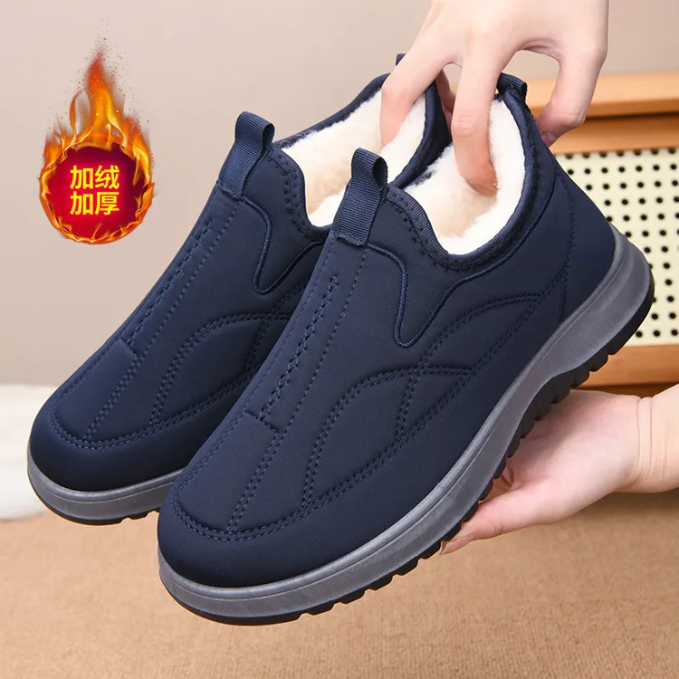 冬季新款高帮老北京棉鞋男士休闲雪地靴中老年防滑保暖棉靴爸爸鞋商品图