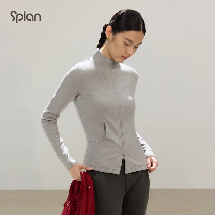 【清仓福利】SPLAN-S+ 极简时尚显瘦双开链立领运动外套25201