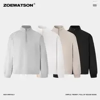 【ZOEWATSON】长袖立领卫衣60高支棉休闲柔软加厚保暖情侣长袖Z6105