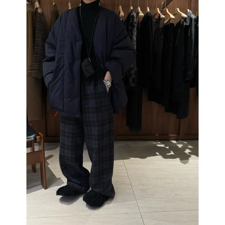 【三醋酸道袍】三醋酸90白鸭绒撞色抽绳V领羽绒外套  J25WT920