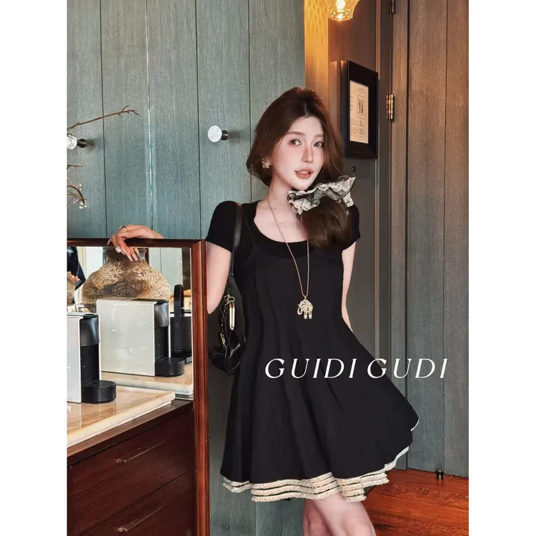 GUIDI GUDI【无尽夏】短袖+连衣裙时尚套装 /黄加蓝