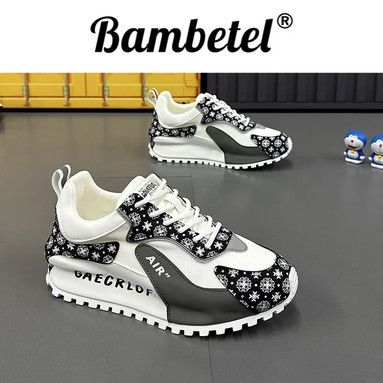 Bambetel潮牌男鞋夏季新款透气运动休闲鞋潮流厚底老爹鞋男增