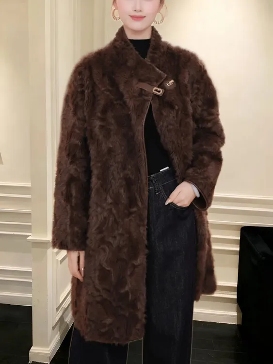 2025高奢复古双面双穿中长老钱风保暖时尚显瘦大衣