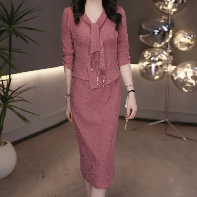时尚女装连衣裙2025秋季新款修身显瘦气质优雅修身中长款女士裙子
