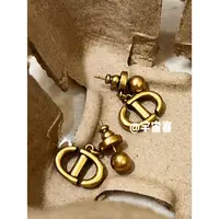 黄铜耳饰 B5-091【猪鼻子黑金黄铜cd前后耳钉】