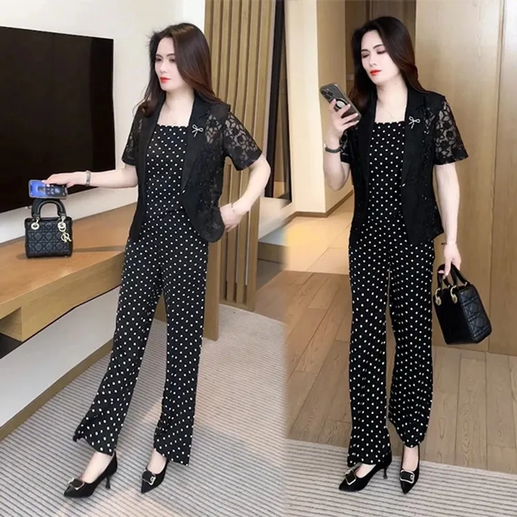 夏季新款穿搭气质显瘦收腰洋气休闲时尚三件套套装小个子宽松韩版