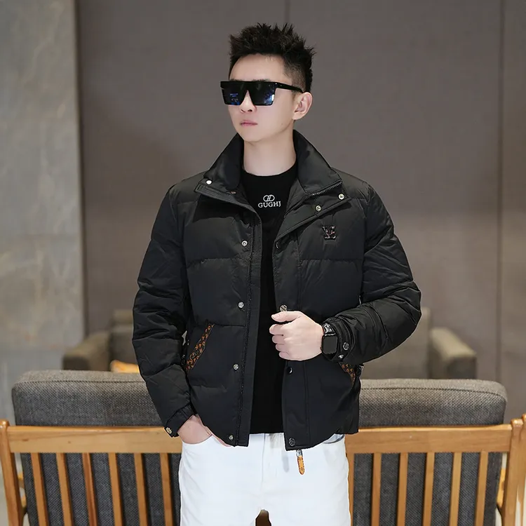 【驴家拼皮老花夹克】冬季男士羽绒服轻奢时尚保暖修身欧货羽绒外套