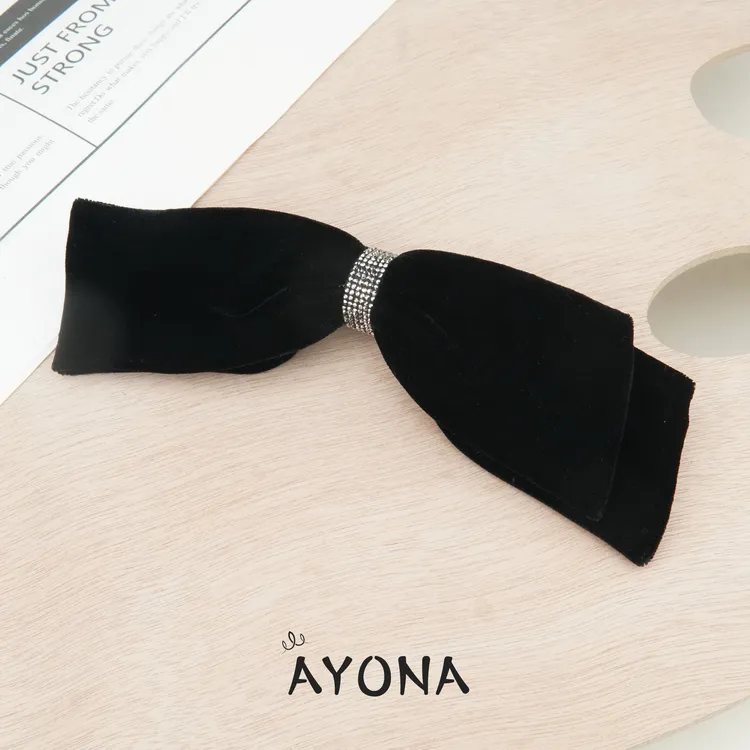 【TH131】秋冬丝绒异形蝴蝶结发夹气质百搭休闲风韩版发卡优雅头饰