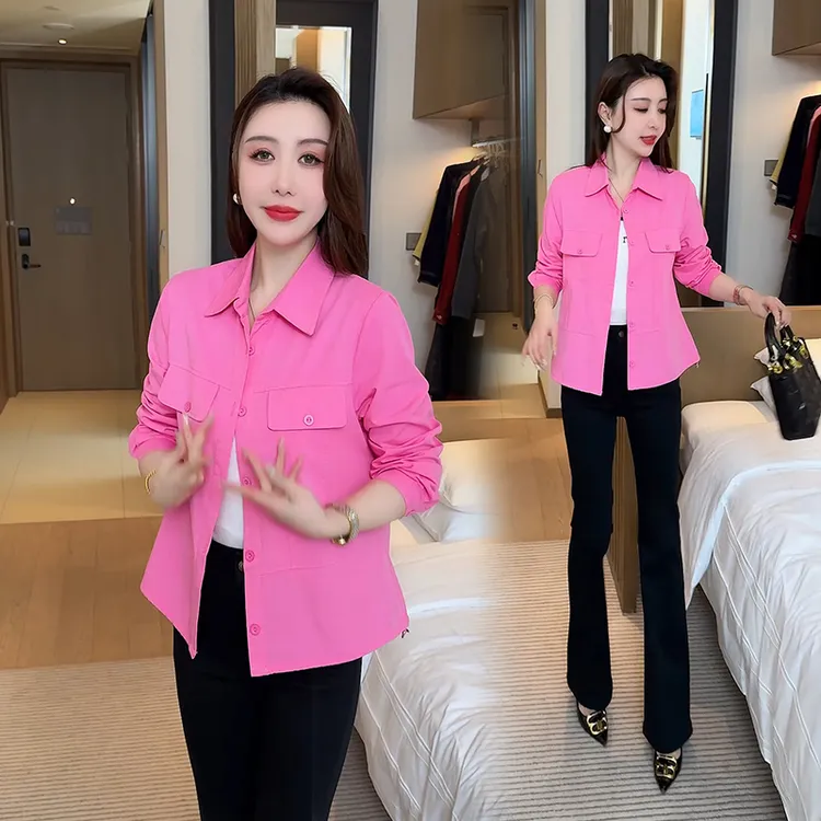 小个子衬衫上衣女2025春季新款今年流行衬衫时尚洋气宽松显瘦外套