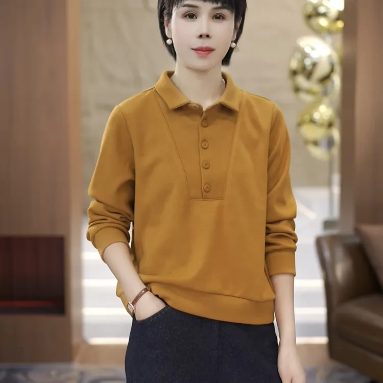 【渲渲推荐】ZY-6766秋冬季休闲时尚分割线翻领小衫