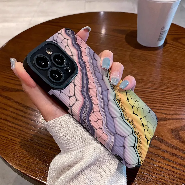 适用三星s30手机壳s25新款s24皮纹硅胶S23防摔22外壳撞色视觉碎片