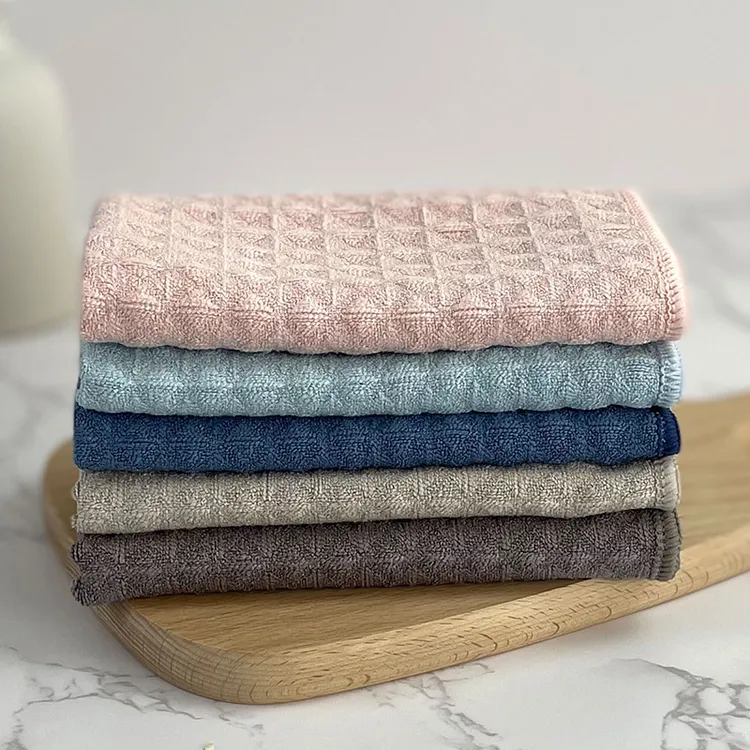 【5条】华夫格清洁布无水印不掉毛厨房抹布不沾油洗碗布吸水易清洗