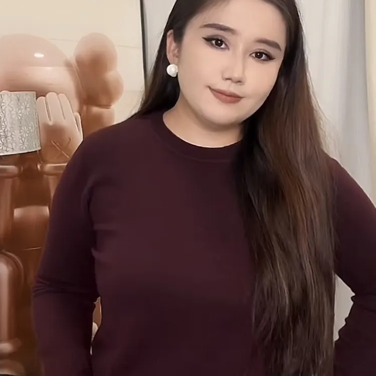 秋冬极简风圆领落肩袖半高领打底衫T恤长袖老钱风