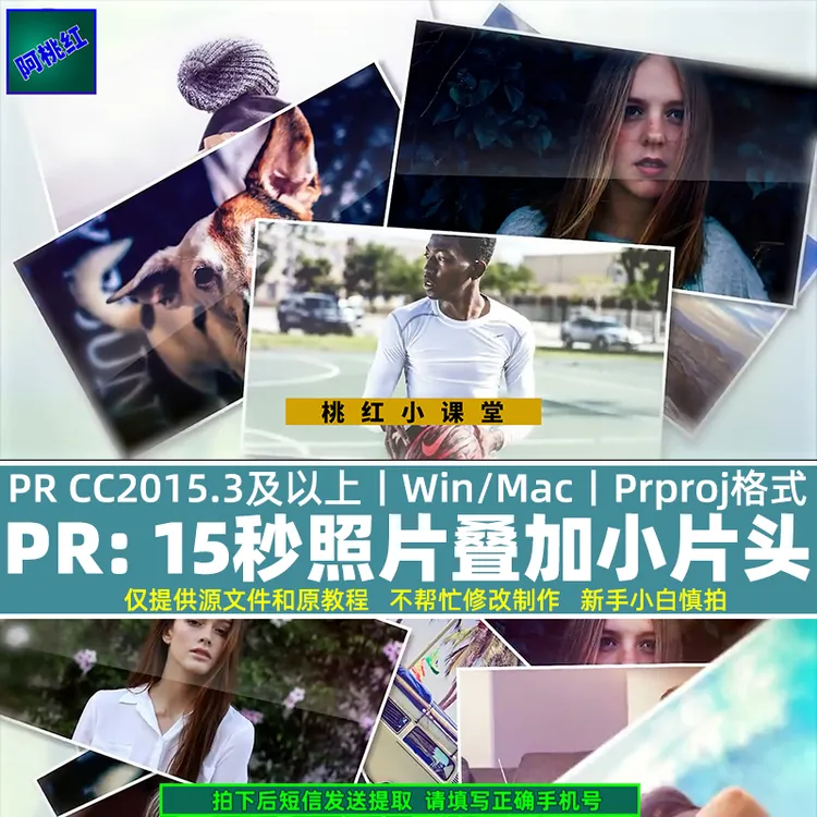 PR片头片尾 15秒企业宣传团建照片叠加小片头开场视频Pr素材