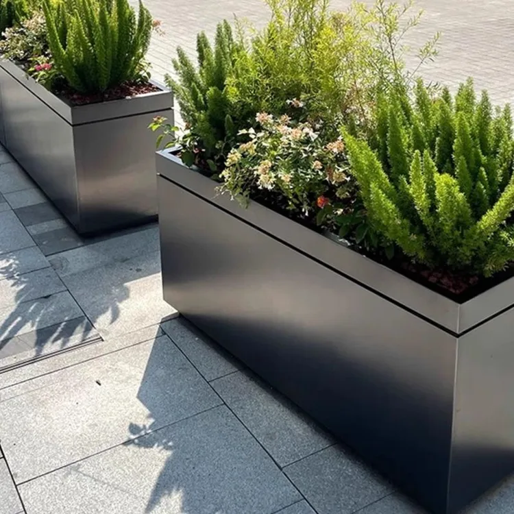 不锈钢高端花池围栏加厚户外花箱组合外摆长方形花盆酒店隔断【多】