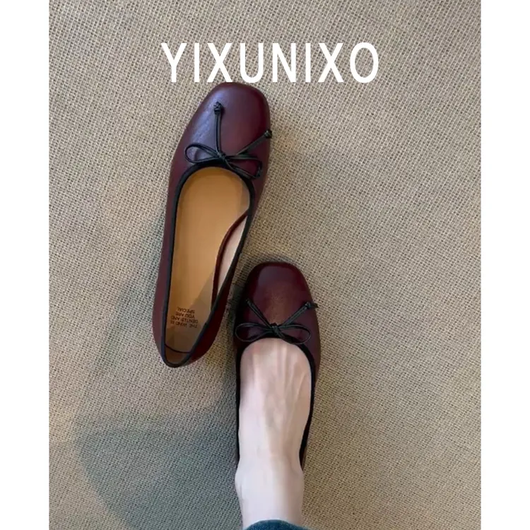 超软小羊皮~法式复古单鞋女平底芭蕾鞋浅口软底晚晚鞋子玛丽珍鞋