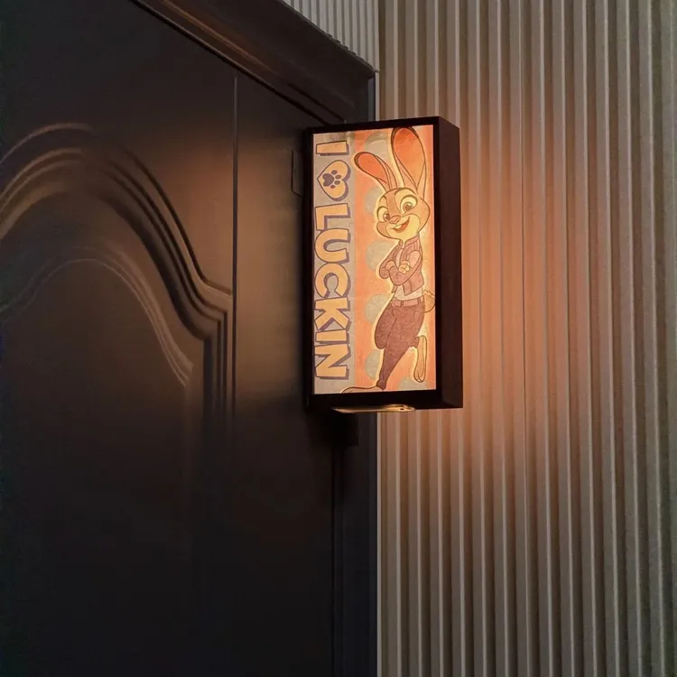 手工diy双面发光灯箱咖啡袋相框疯狂动物城主题朋友礼物