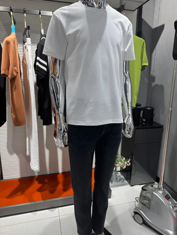 2025新款短袖 圆领休闲百搭时尚纯色T恤男士男款运动白色夏季半袖