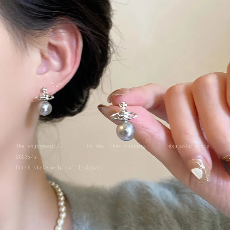 925银耳饰 纯银针珍珠耳钉气质网红轻奢法式百搭小众简约精致耳环
