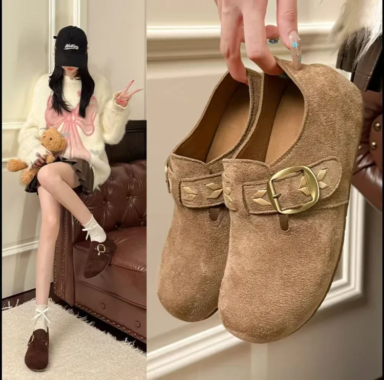 【全额补运费】琥珀流光5cm复古勃肯鞋女外穿2025新款厚底