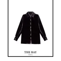 TheBay【圣日尔曼】100%真丝丝绒衬衫Bay2SQXL0247